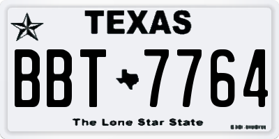 TX license plate BBT7764