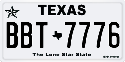 TX license plate BBT7776