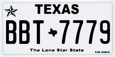 TX license plate BBT7779