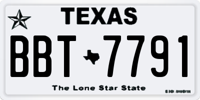TX license plate BBT7791
