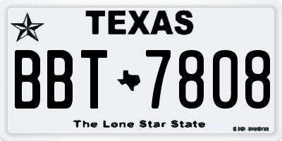 TX license plate BBT7808