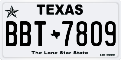 TX license plate BBT7809