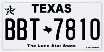 TX license plate BBT7810
