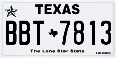 TX license plate BBT7813