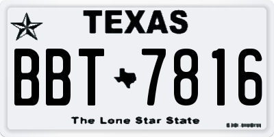 TX license plate BBT7816
