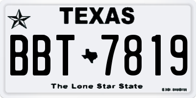 TX license plate BBT7819