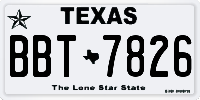 TX license plate BBT7826