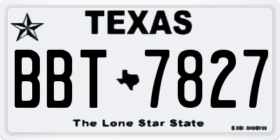 TX license plate BBT7827