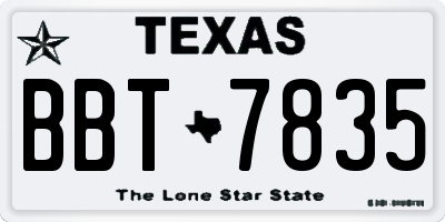 TX license plate BBT7835