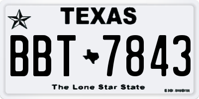 TX license plate BBT7843