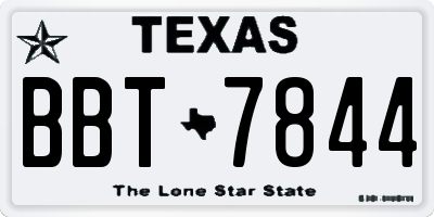 TX license plate BBT7844