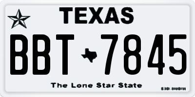 TX license plate BBT7845