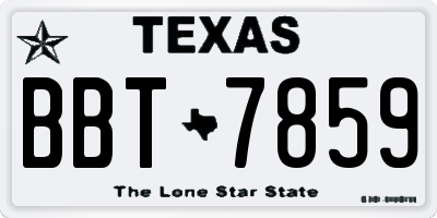 TX license plate BBT7859