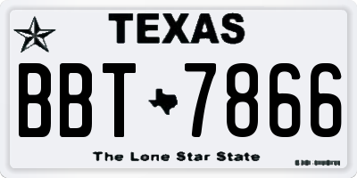 TX license plate BBT7866