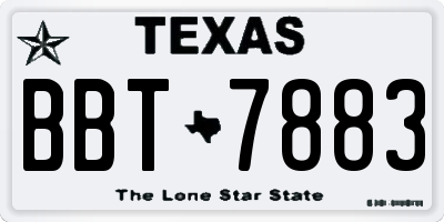 TX license plate BBT7883