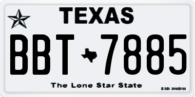 TX license plate BBT7885