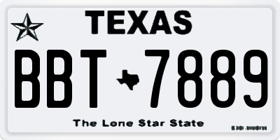 TX license plate BBT7889