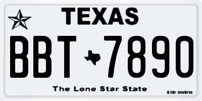 TX license plate BBT7890
