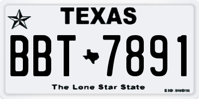 TX license plate BBT7891