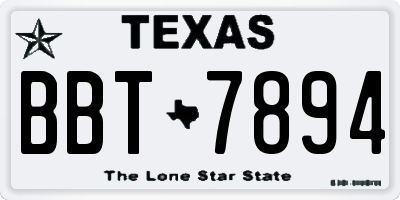 TX license plate BBT7894
