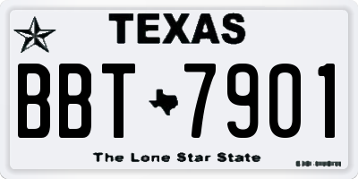 TX license plate BBT7901