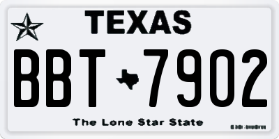 TX license plate BBT7902