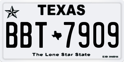 TX license plate BBT7909