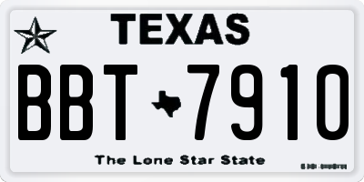 TX license plate BBT7910