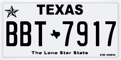 TX license plate BBT7917