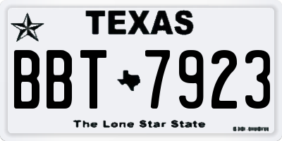 TX license plate BBT7923