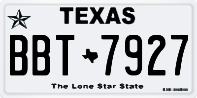 TX license plate BBT7927