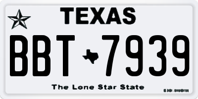 TX license plate BBT7939