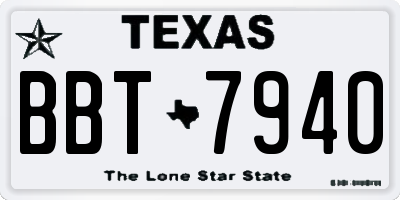 TX license plate BBT7940