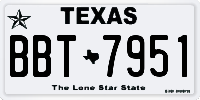 TX license plate BBT7951