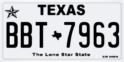 TX license plate BBT7963
