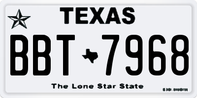 TX license plate BBT7968