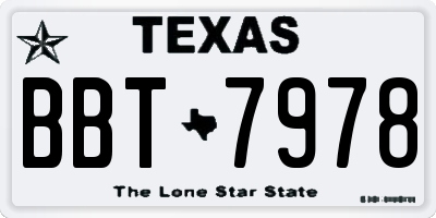 TX license plate BBT7978