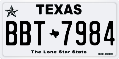 TX license plate BBT7984