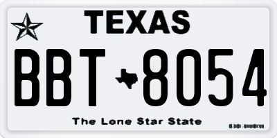TX license plate BBT8054