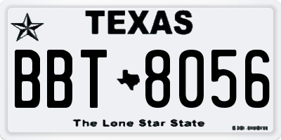TX license plate BBT8056