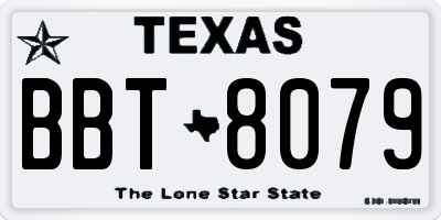 TX license plate BBT8079
