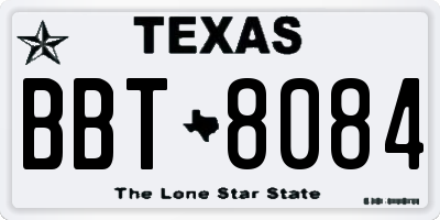 TX license plate BBT8084