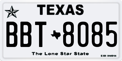 TX license plate BBT8085