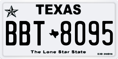 TX license plate BBT8095