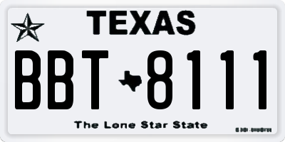 TX license plate BBT8111
