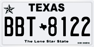TX license plate BBT8122