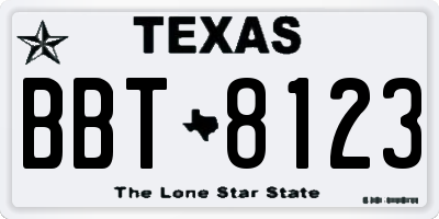 TX license plate BBT8123