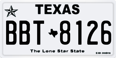 TX license plate BBT8126