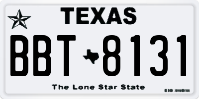 TX license plate BBT8131