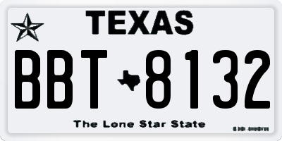 TX license plate BBT8132